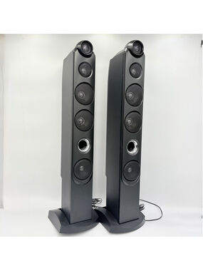 Singing Machine Tower Speaker System Pair Black Karaoke Speakers Tested Working